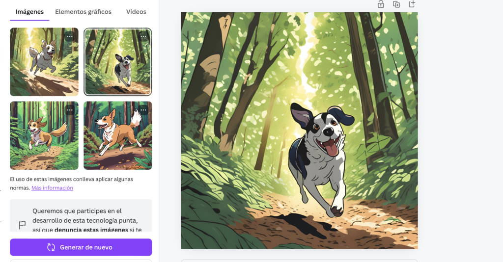 probando la IA de CANVA para crear imágenes